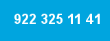 922 325 11 41 922 325 11 41